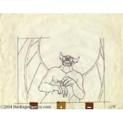 Walt Disney Studios - "Fantasia," Chernabog Pencil Animation Drawing Original Art (Walt Disney, 1940