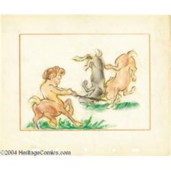 Walt Disney Studios -- "Fantasia" Original Story Board Sketch. (1940).