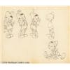 Image 1 : Walt Disney Studios -- "Pinocchio" Original Pencil Model Sheet. (1940).