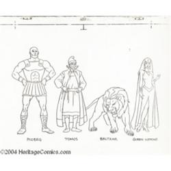 Filmation Studios -- "Tarzan, King of the Jungle" Xerox Outline Color Model Cel. (1976).