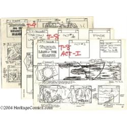 Filmation Studios -- "Tarzan, King of the Jungle" Xerox Storyboard Layouts. (1976).