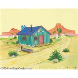 Hanna Barbera Productions -- Original Watercolor Background. (1960).