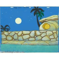 Hanna Barbera Productions -- "The Flintstones" Original Watercolor Background. (1960).