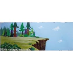 Hanna Barbera Productions -- Original Hand Painted Watercolor Background. (1960s).