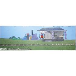 62 Hanna Barbera Productions -- Original Watercolor Background. (1960s).