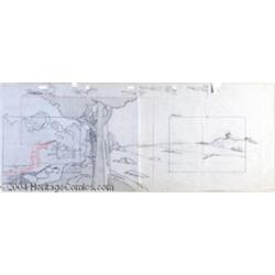 Warner Brothers - Original Pencil Layout Drawing. (1950s).