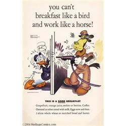 Walt Disney Studios - "Eat Well, Work Hard," Donald Duck and Horace Horsecollar Poster (1943).