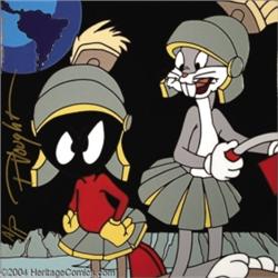 Warner Brothers Studios and P. Vought (Imagine Design) - Marvin Martian and Bugs Bunny Ceramic Tile 