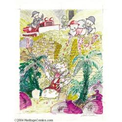 Carl Barks - Uncle Scrooge "Money Bin Shower" Sketch Original Art (undated).