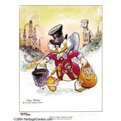 Carl Barks - Uncle Scrooge Print "Black, Gold, Yellow Gold!" Limited Edition Print #187/210 (1995).