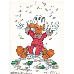 Don Rosa - Uncle Scrooge Sketch "Money Toss" Sketch Original Art (undated).