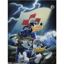 Don "Ducky" Williams - "Goofy and Donald For the Red Cross" Painting Original Art (No Publisher, 197