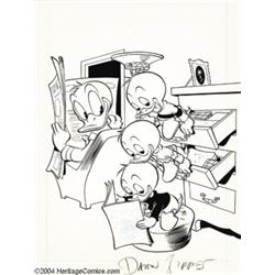 Daan Jippes - "Ducks in a Row" Cover Original Art (undated).