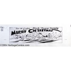 Chester Gould - Dick Tracy Daily Comic Strip Original Art, dated 12-25-54 (The Chicago Tribune, 1954