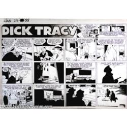 Chester Gould - Dick Tracy Sunday Original Art Comic Strip Art, dated 1-23-55 (The Chicago Tribune, 