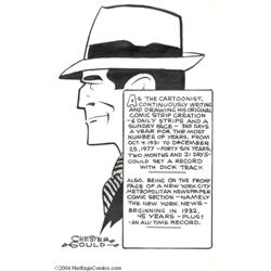 Chester Gould - Dick Tracy "All-Time Record" Original Art (NCS, 1978).