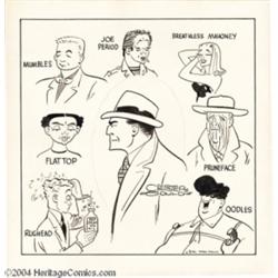 Chester Gould - Dick Tracy and Rogues Gallery Magazine Original Art (1956).