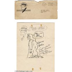 Chester Gould - Dick Tracy and Gravel Gertie Original Art Sketches (1948).