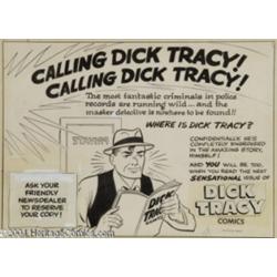 "Calling Dick Tracy!" House Ad Original Art Pin Up (Harvey, early 1950s).