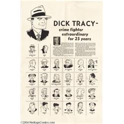 Dick Tracy - Crime Fighter for 25 Years Newspaper Promo (The Chicago Tribune, 1956) Condition: VF/NM