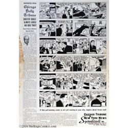 "Chester Gould Always Saves His Dick Tracy" Newspaper Promo (The Chicago Tribune, 1951) Condition: F