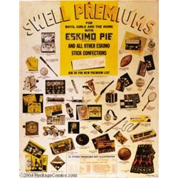 Dick Tracy Watch and Flashlight Eskimo Pie Promotion Sign (Eskimo Pies, 1935) Condition: VG/FN.