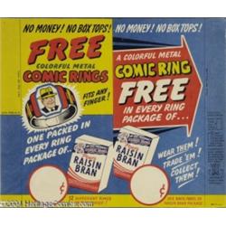 Dick Tracy Raisin Bran Comic Rings Counter-top Sign (Post's Cereals, 1948-49).