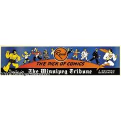 Dick Tracy, Superman, and Friends 11" x 42" Display or Bus Sign (Winnipeg Tribune, mid-1940s).