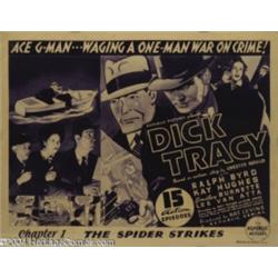 Dick Tracy - Chapter 1 "The Spider Strikes" Movie Serial Lobby Card (Republic Pictures, 1937).