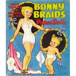 Dick Tracy Bonny Braids Paper Dolls (Saalfield Pub., 1951) Condition: VF+.