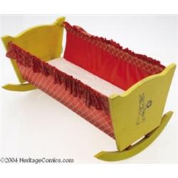 Sparkle Plenty's Cradle with Original Tag (Ideal Toys, 1947).