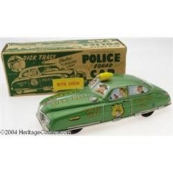Dick Tracy Squad Car No. 1 in Box - Lime Green, Friction Drive (Marx, circa 1949-52).