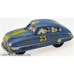 Dick Tracy Squad Car No. 1 - Sky Blue Friction Wind in Box (Marx, circa 1949-52).