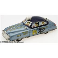 Dick Tracy Squad Car No. 1 Loose - Light Blue, Key Drive (Marx, circa 1949-52).