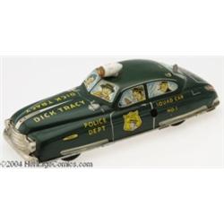 Dick Tracy Squad Car No. 1 Loose - Dark Green/White, Key Drive (Marx, circa 1949-52).