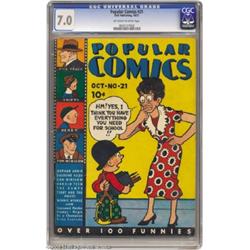Popular Comics #21 (Dell, 1937) CGC FN/VF 7.0 Off-white to white pages.