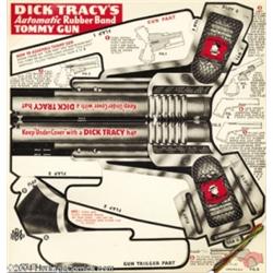 Dick Tracy Cardboard Automatic Rubber Band Tommy Gun (Miller Bros. Hat, 1949).