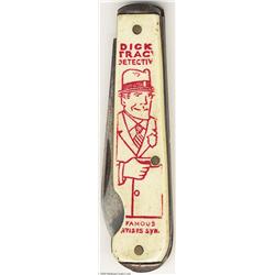 Dick Tracy Detective 2.75" Pocket Knife - White With Red Graphics (Imperial, 1930s).