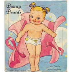 Dick Tracy Bonny Braids Pink Blanket Tray Puzzle (Saalfield, 1951).
