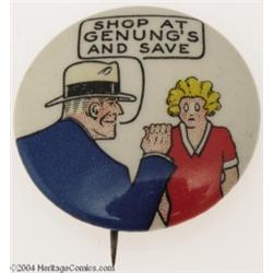 Dick Tracy and Little Orphan Annie Genung's Store Ad Pinback (Genung's, 1930s).