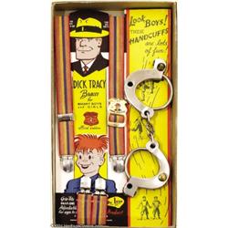 Dick Tracy Braces for Smart Boys and Girls MIB - With Handcuffs (DeLuxe, early 1950s).