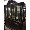 Image 2 : ASHLEY INLAY, CARVED MAHOGANY 11 PIECE DINING SUITE, INCLUDES DINING TABLE WITH 2 LEAVES, 2 PIECE