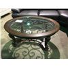 Image 1 : NORCASTLE OVAL GLASSTOP AND  WOOD  COCKTAIL TABLE