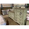 Image 2 : ASHLEY SIGNATURE  KING SIZE DISTRESSED 8 PIECE BEDROOM SUITE, INCLUDES CLOTH PADDED HEADBOARD,