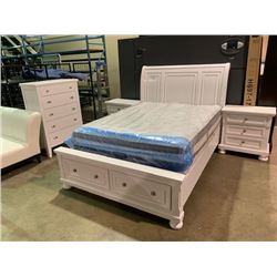 ASHLEY QUEEN SIZE 6 PIECE BEDROOM SUITE, INCLUDES HEADBOARD, STORAGE FOOTBOARD, SIDE RAILS, 2, 3