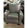 Image 1 : GREY LEATHER MODERN RECLINING ARM CHAIR