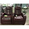 Image 1 : RED LEATHER 2 SEATER POWER RECLINER THEATER SEATING WITH CHARGE STATION