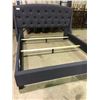 Image 1 : GREY KING CLOTH TUFTED BEDFRAME , HEADBOARD, FOOTBOARD, AND RAILS