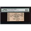 1862 Ten Cent North Carolina Obsolete Note PMG 63EPQ