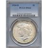 1934-D $1 Peace Silver Dollar Coin PCGS MS64